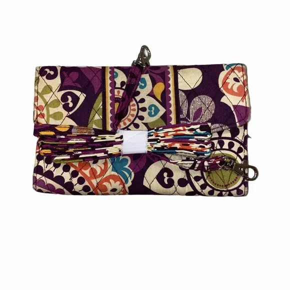 Vera Bradley Crossbody Envelope Wallet Purple Floral - Picture 4 of 4